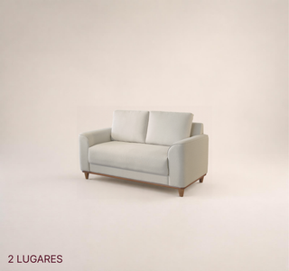 Sofá 2 Lugares Lisa com Assento em Molas Ensacadas e Almofadas Soltas