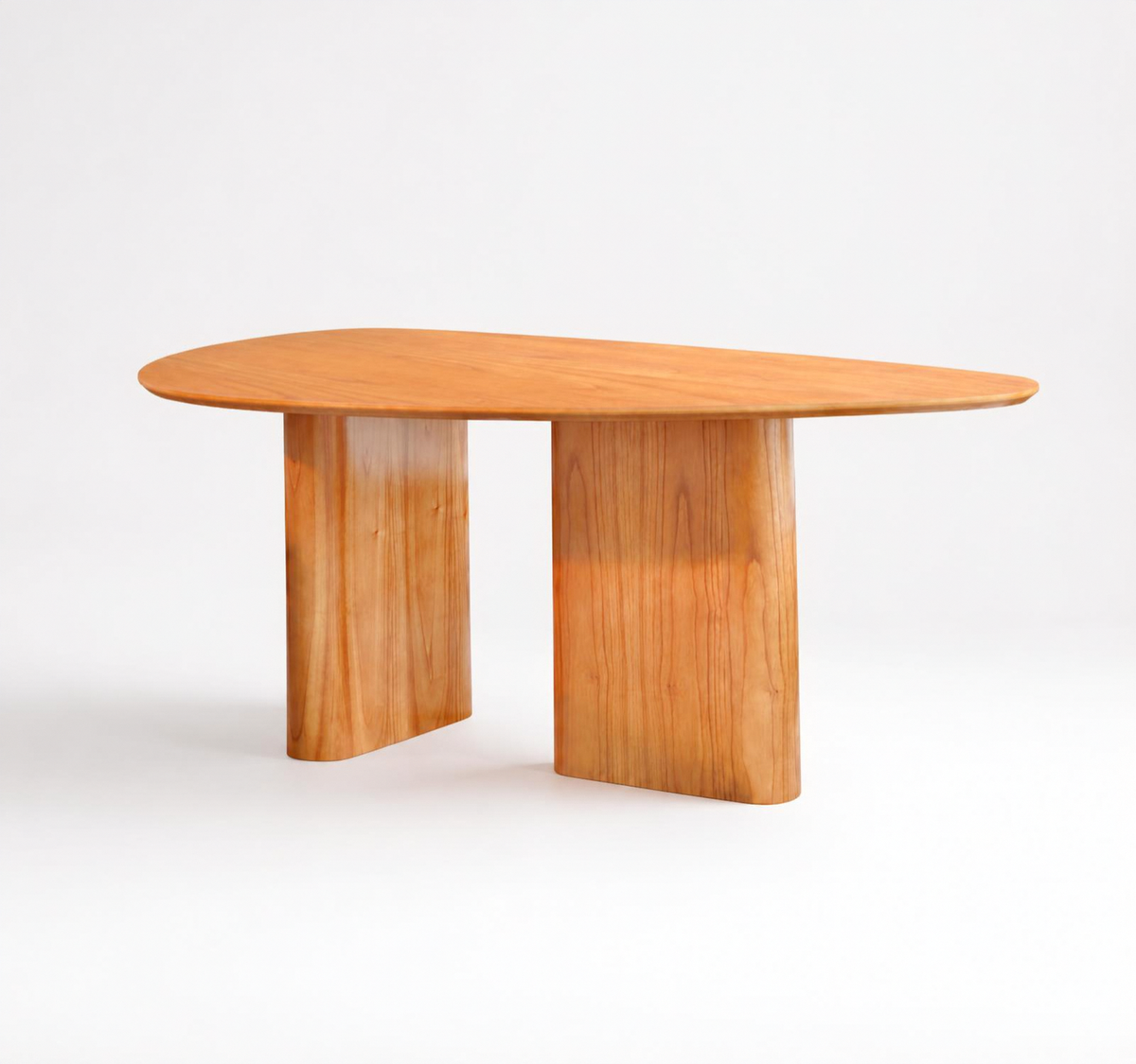 Mesa Olivia com Design Orgânico com Lâminas de Madeira Natural