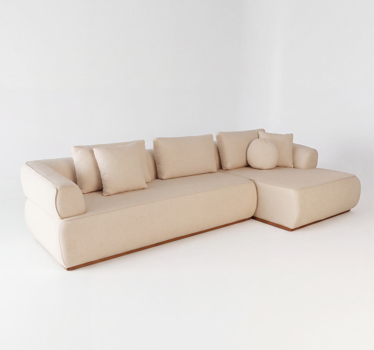 Sofá Ariel com Design Moderno e Base em Madeira Maciça