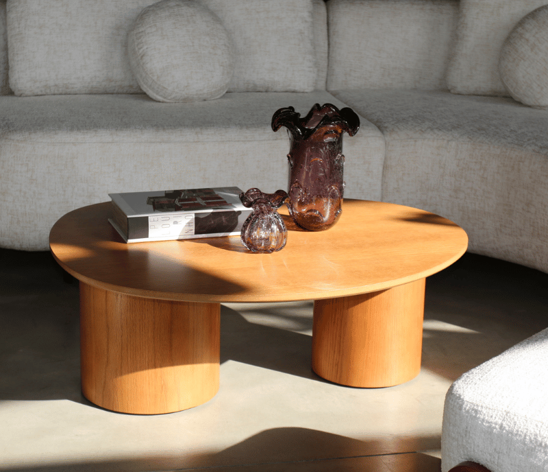 Mesa de Centro Ayla Orgânica Laminada em Madeira Natural