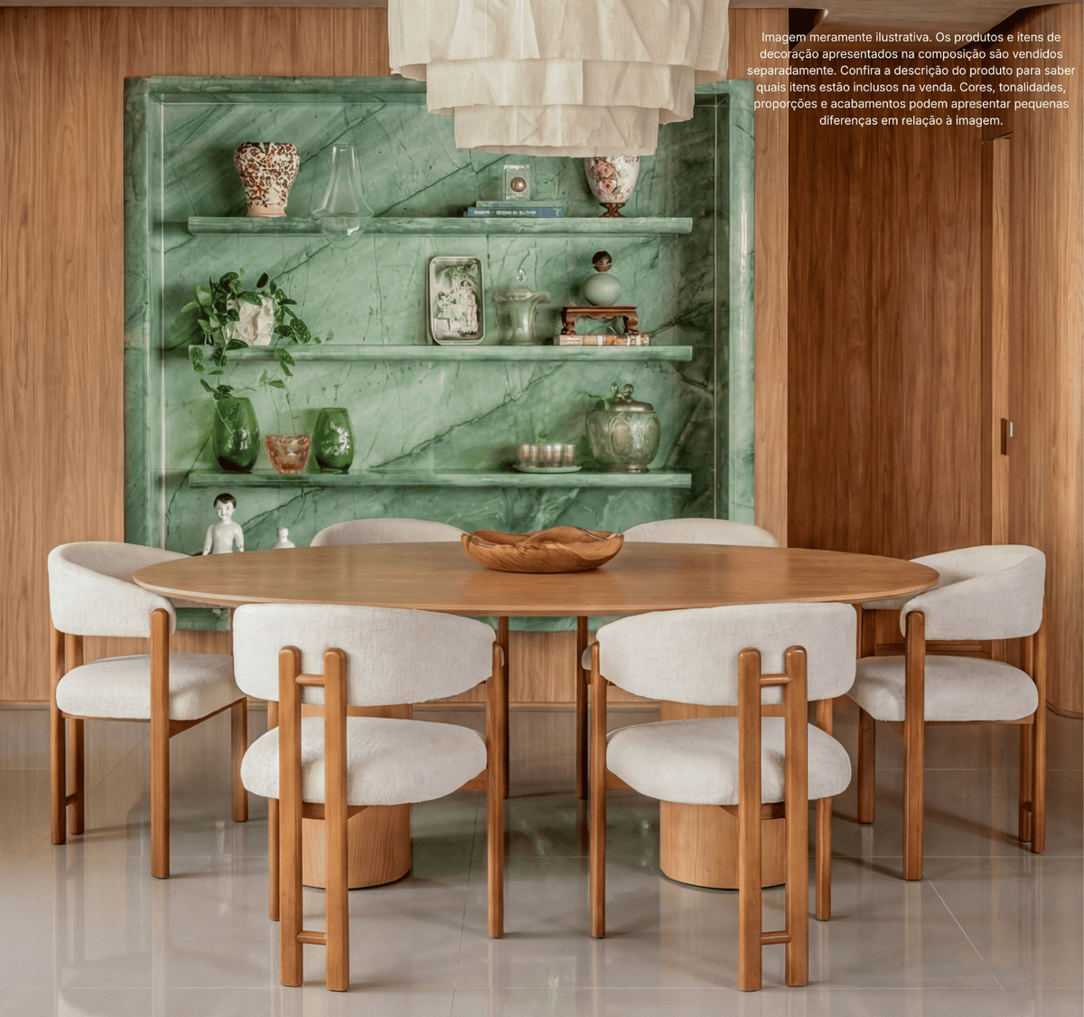 Mesa de Jantar Magda com Design Orgânico em Lâminas de Madeira Natural