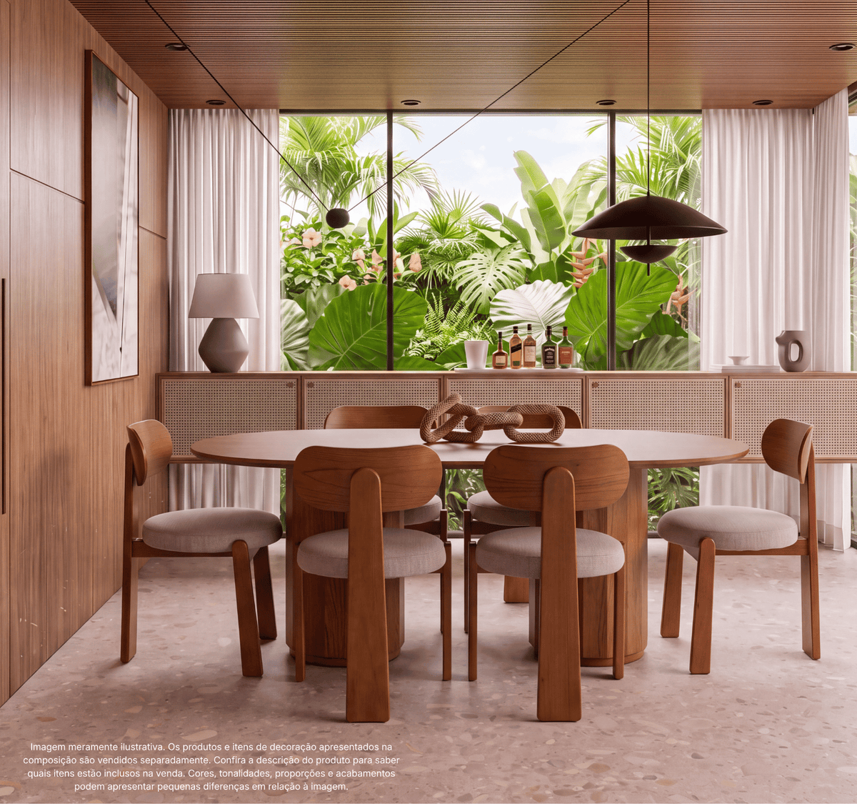 Mesa Valença com Design Orgânico em Lâminas de Madeira Natural
