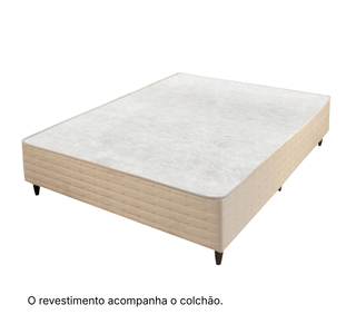 Cama Box em Madeira e Revestimento em Tecido